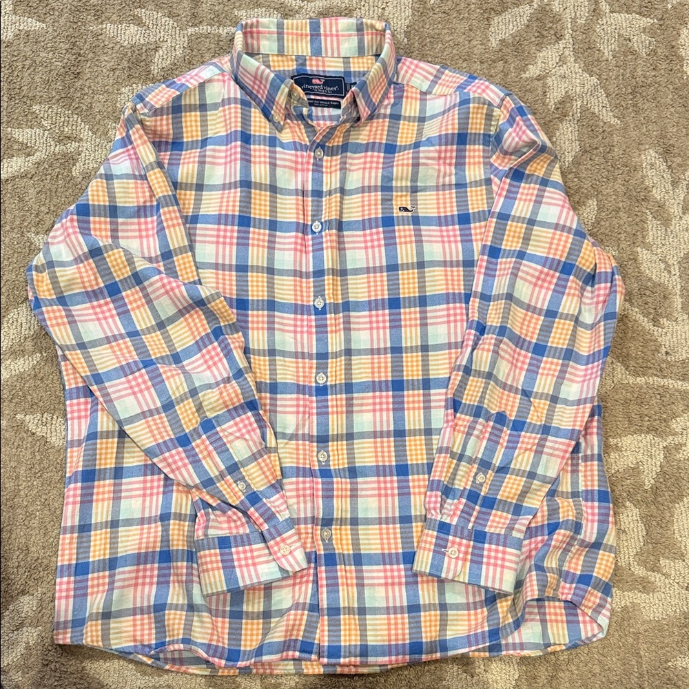 Vineyard Vines Men's Pastel Plaid Button Down Shirt